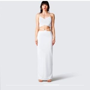 Finesse Etta White Ruched Back Skirt White Size S